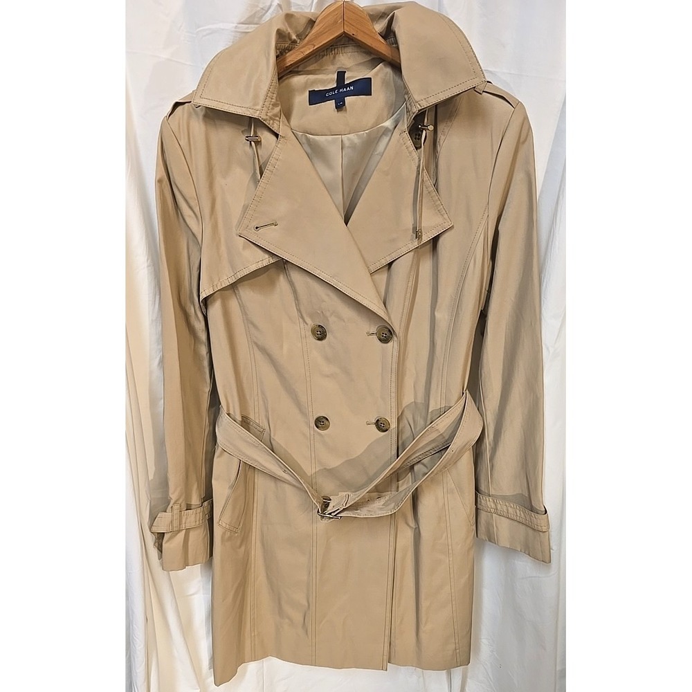 Cole Haan Women's Insulated Trench Coat L Quiet Luxury Old Money - Picture 5 of 9
